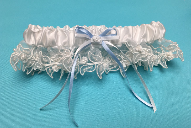 Floral Organza Garter with Pearls-Special